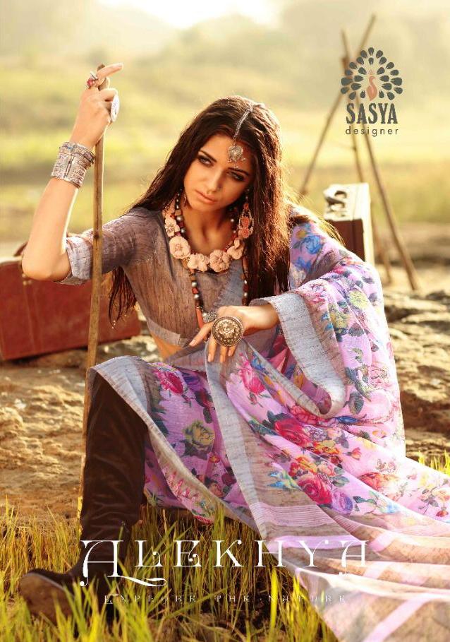 Sasya Present Alekhya Pure Linen Good Looking Printed Saree Online Saree Store