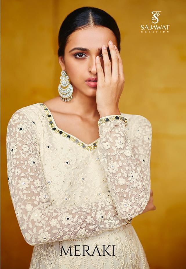 Sajawat Meraki Georgette Ready Made Gown Style Salwar Kameez