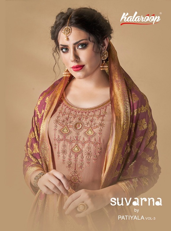 Suvarna By Patiyala Vol 3 By Kalaroop Jam Silk Ready Made Salwar Kameez