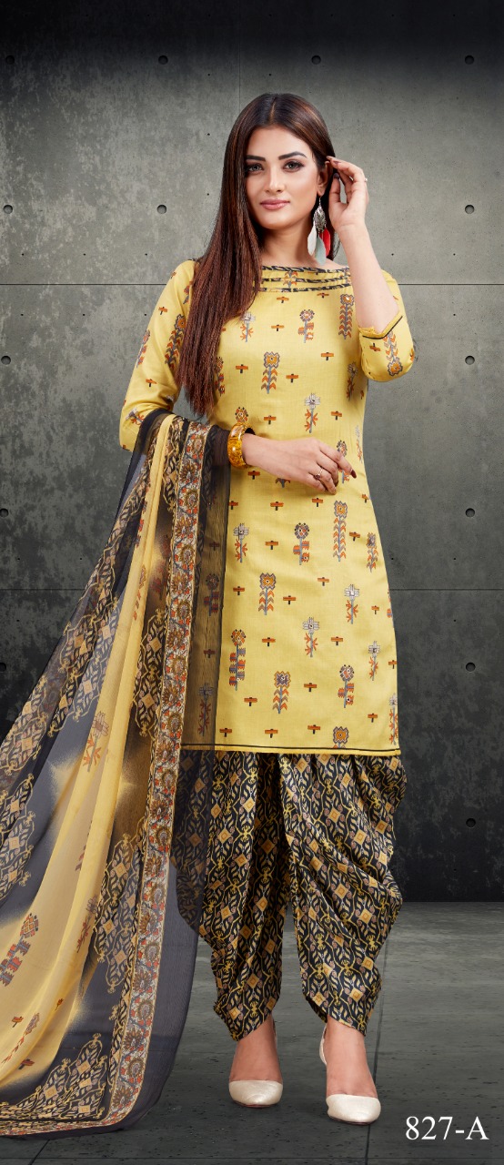 Preet 827 By Bipson Glace Cotton Dress Materials Seller