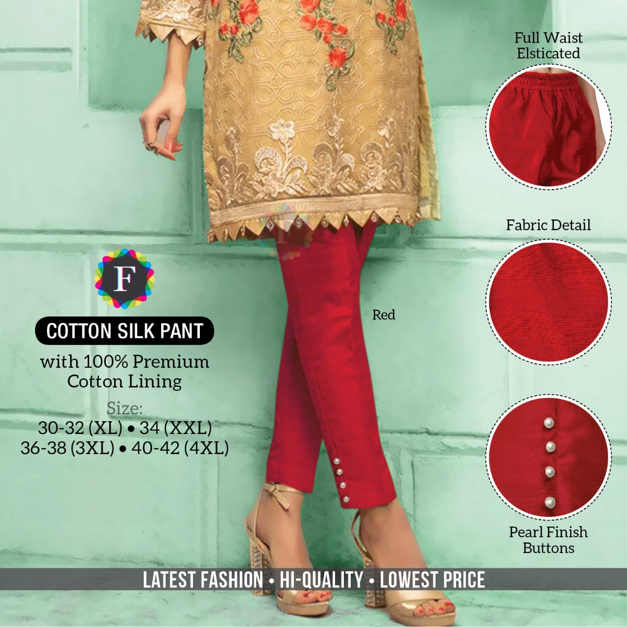 Cotton Silk Pant Ladies Bottom Wear Pants Wholesale Rate