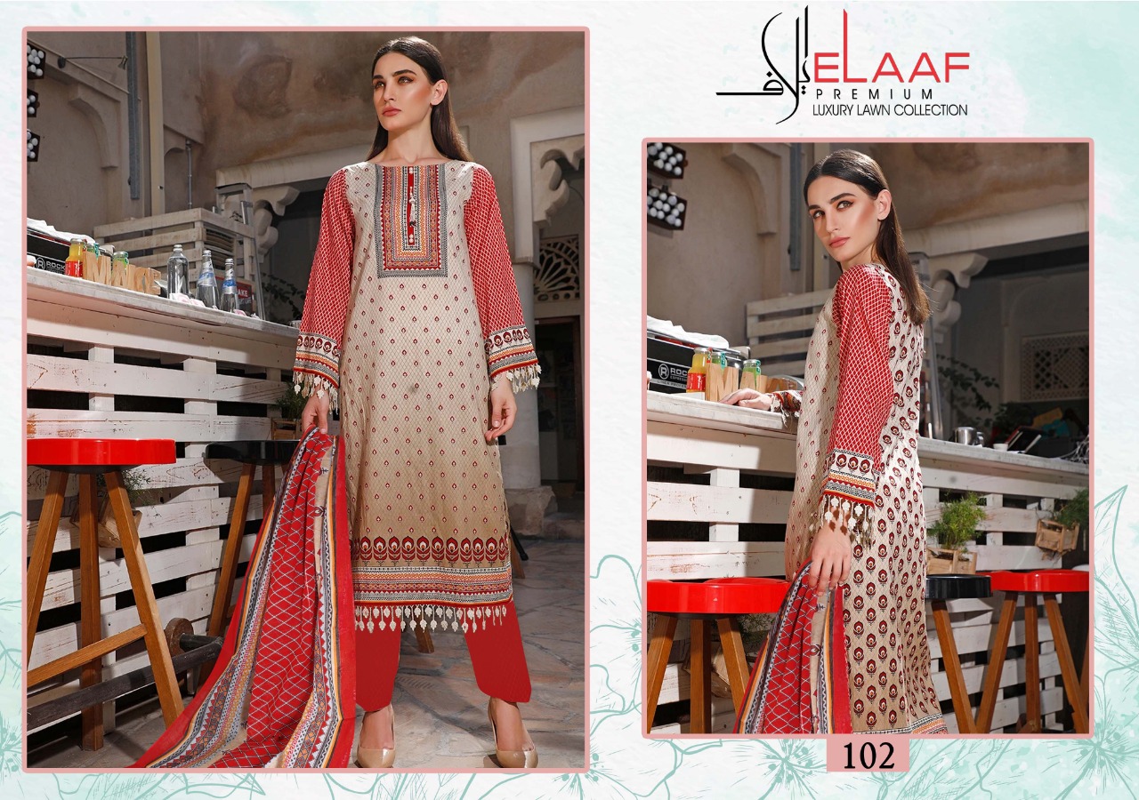 Elaaf Iman Luxury Lawn Collection Series 101-110 Cotton Daily Wear Suits