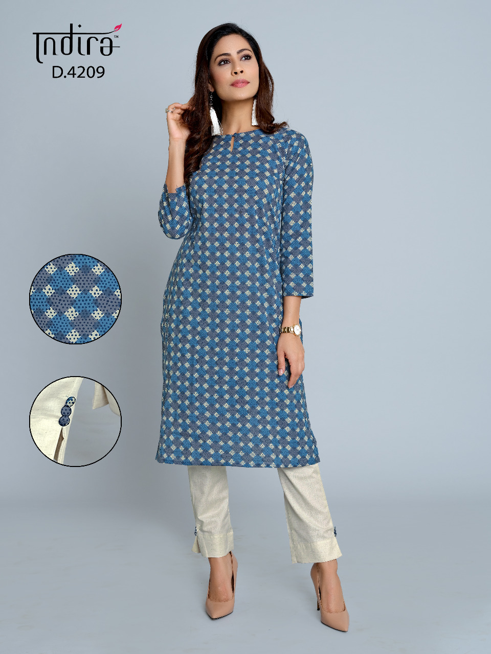 Indira Apparels Pink City Vol 2 Series 4201-4209 Pure Cambric Cotton Kurti