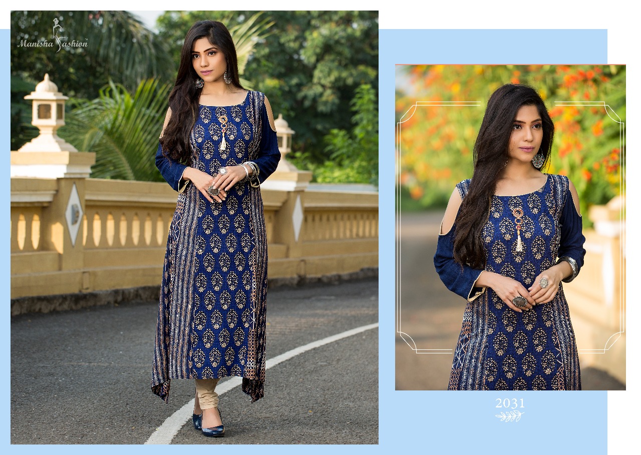 Manisha Mantra Vol 2 Series 2031-2040 14 Kg Heavy Rayon Kurti