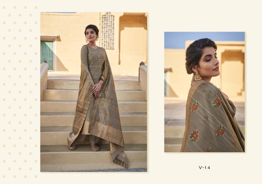 Varsha Fashion Victoria Series 11-14 Tussar Silk Woven Elegant Look Suits