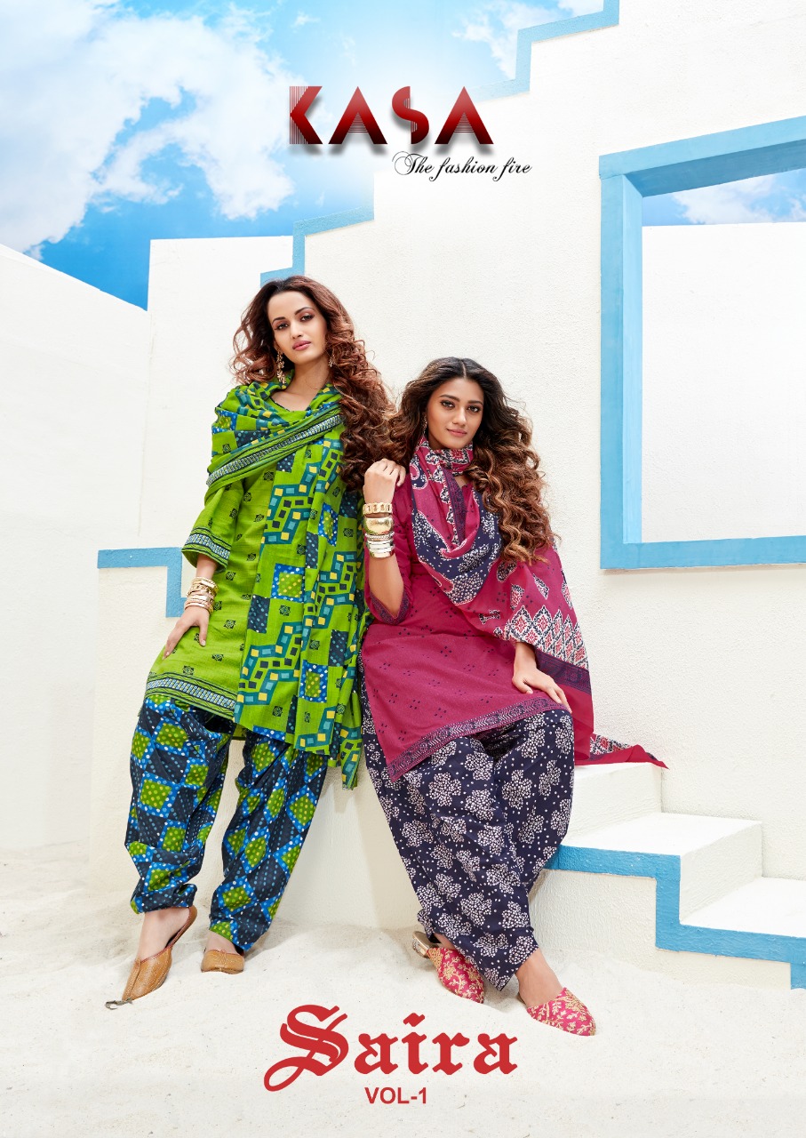 Sj Kasa Saira Vol 1 Printed Butter Cotton Suit