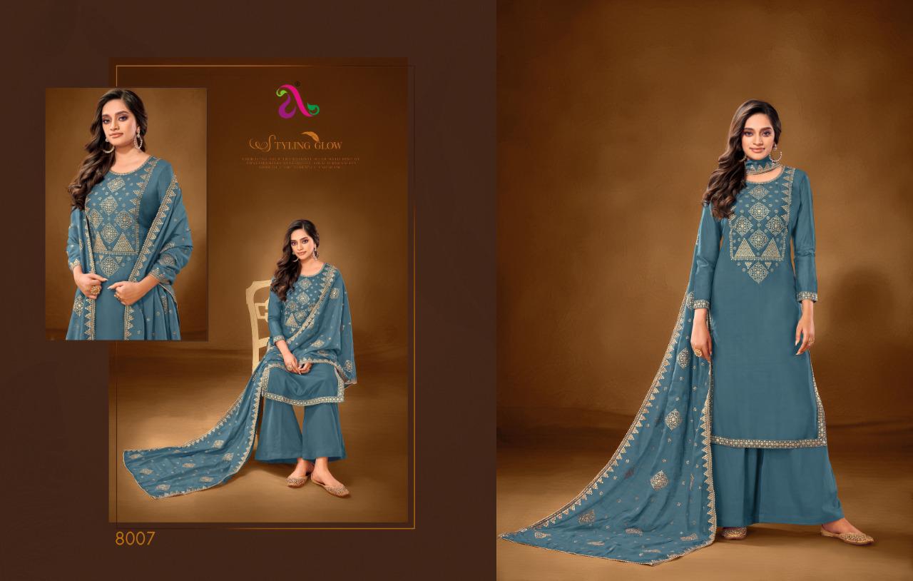 Angroop Plus Erika Series 8001-8008 Pure Cotton Lawn With Embroidery Suit