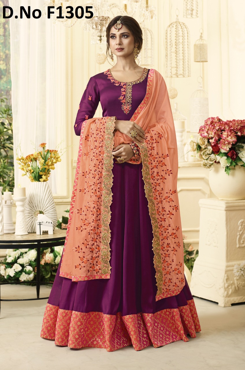 Sku-f1305 Designer Satin Georgette Suit