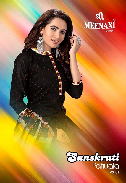 Meenaxi Sanskruti Vol 1 Readymade Patiyala Special Pure Cotton Suit