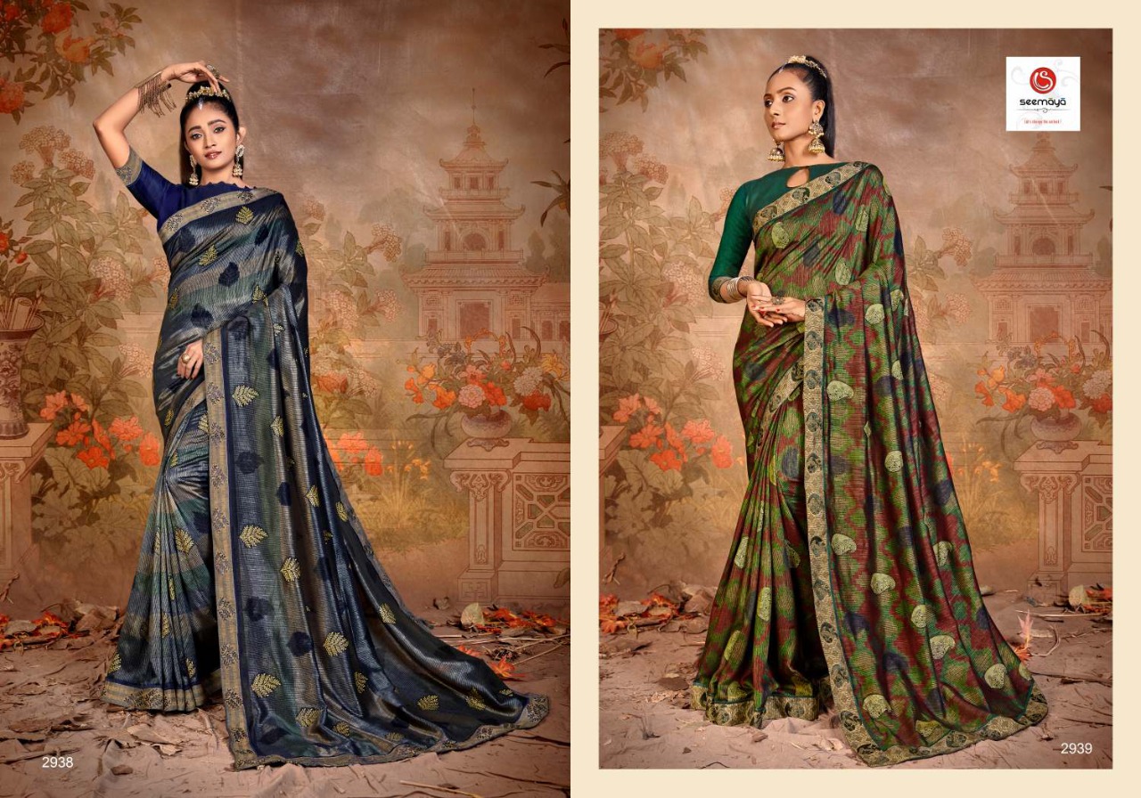 Seemaya Kasturi Vichitra Printed Simple Sobar Saree Seller