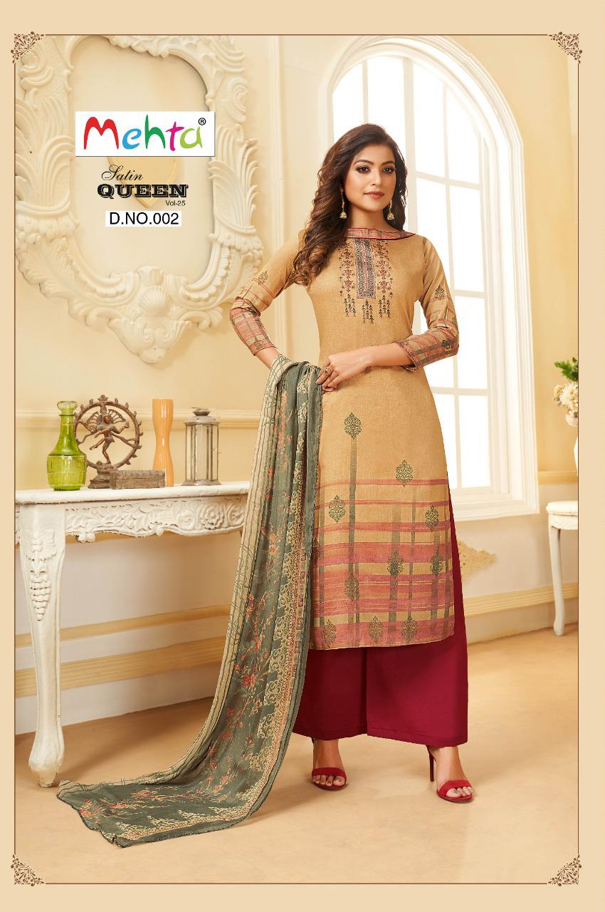 Mehta Satin Queen Vol 25 Pure Lawn Cotton Suit