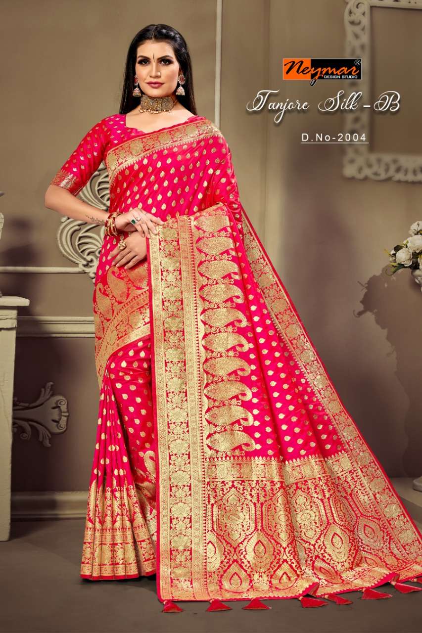 Neymar Present Tanjore Silk B Pure Silk Traditional Wear Saree Online Supplier