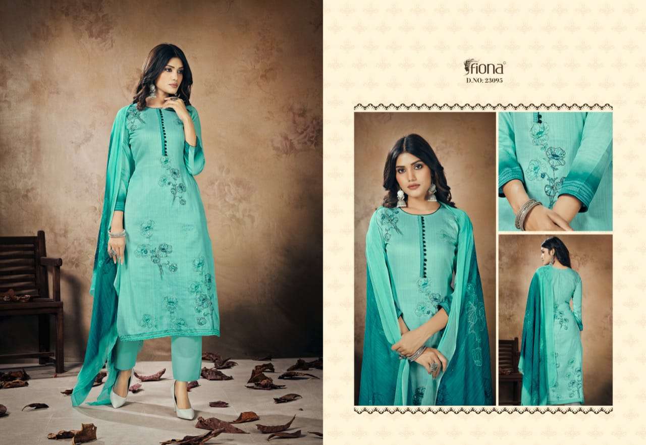 Fiona Launch Nazakat Jam Silk With Handwork Dress Materials