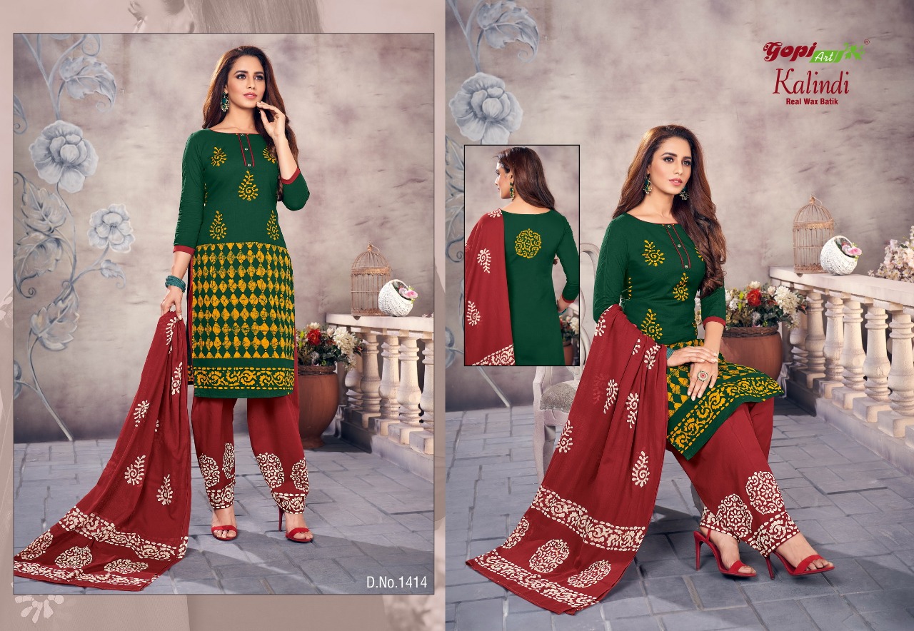 Gopi Art Kalindi Vol 14 Batik Casual Wear Salwar Suits At Chipest Price In Surat Market
