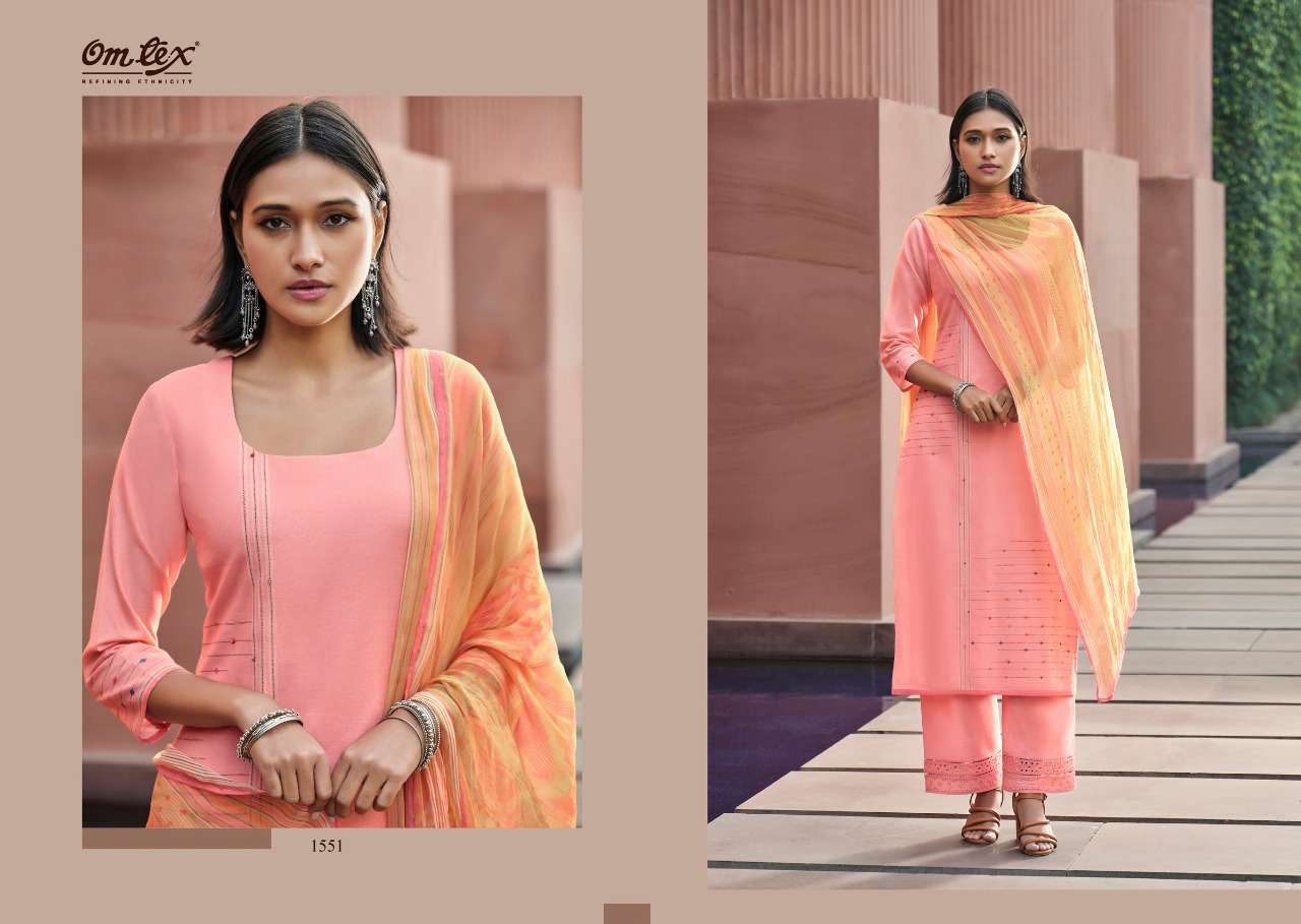 Helios By Omtex Linen With Handwork Exclusive Suits Wholesaler