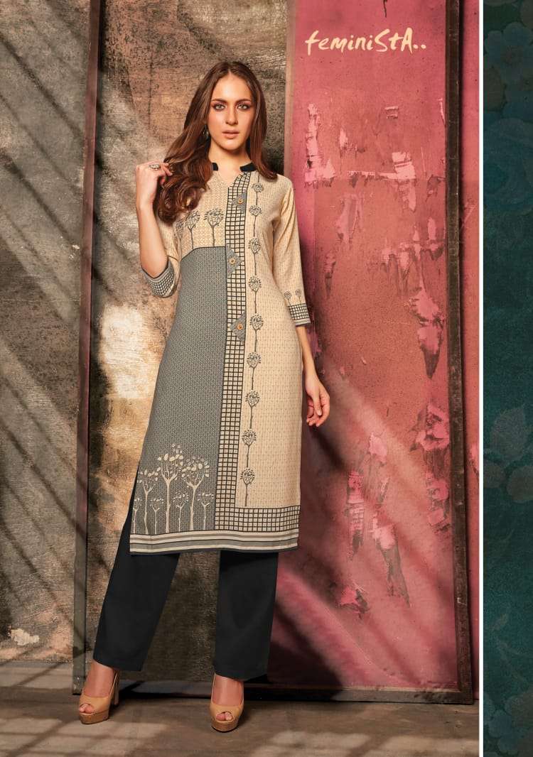 Feminista Florence Vol 3 Rayon Kurti With Cotton Pant Pair Collection