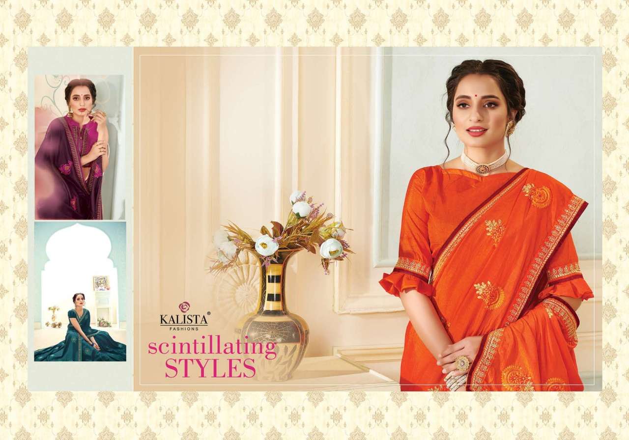 Victoria By Kalista Vichitra Silk Fancy Saree Wholesaler