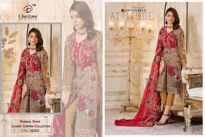 Charizma Designer Ramsha Noor Series 16002 Designer Shaded Net Suit