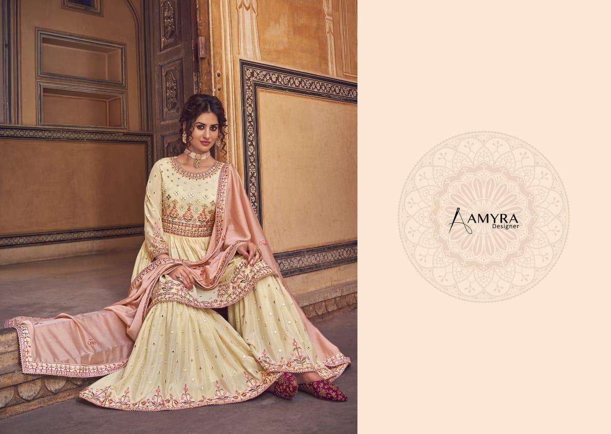 Riwaz By Amyra Chinon Silk Heavy Garara Stylish Eid Special Salwar Kameez