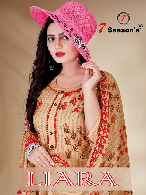 7 Season Liara Printed Cotton Digital Print Suit