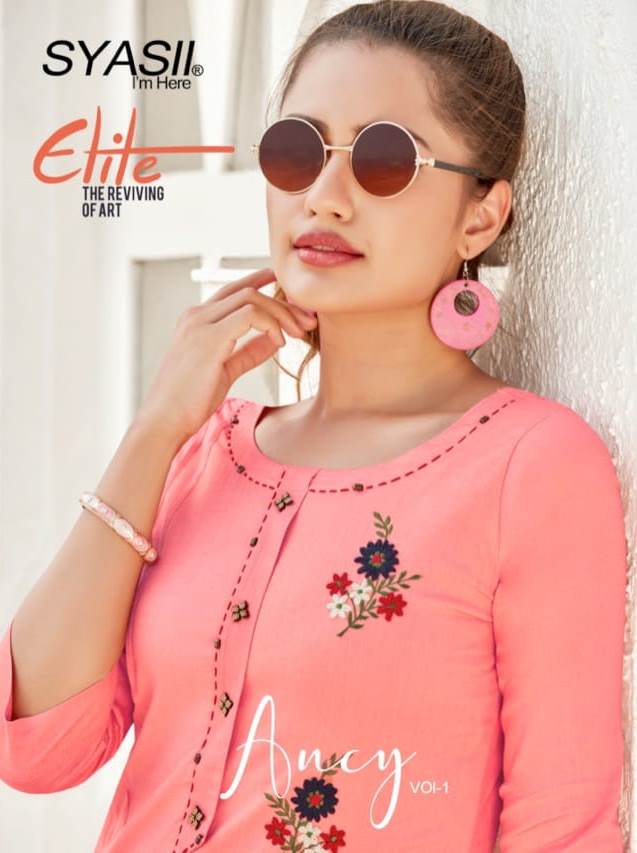 Syasii Ancy Vol 1 Rayon Fabric Kurti With Handwork