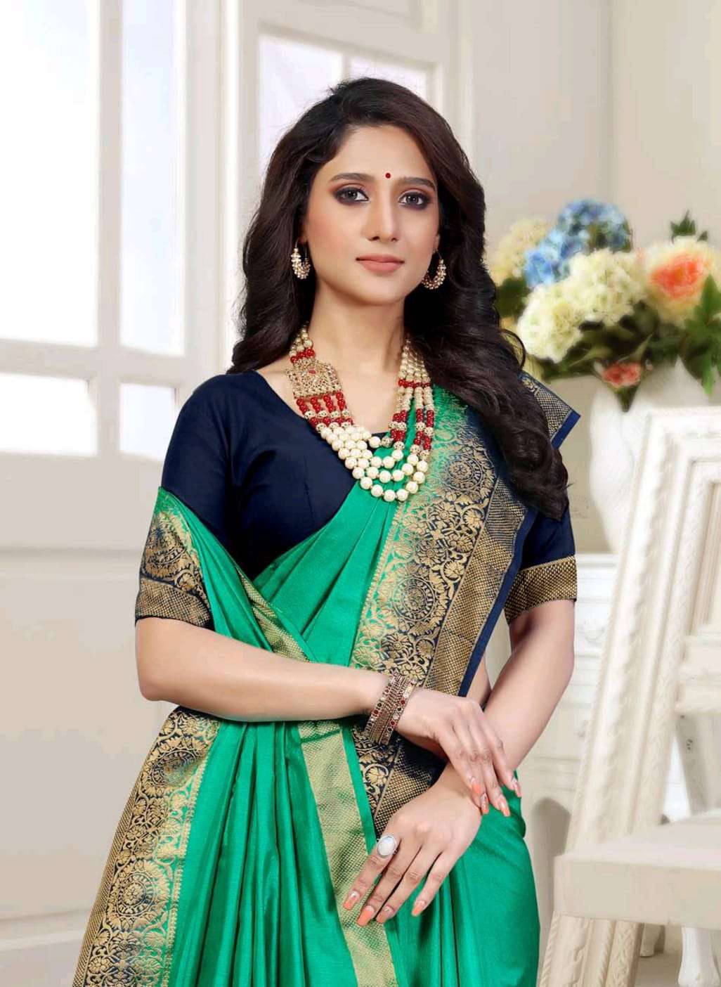 Ishika Saree Mala 2d Soft Silk With Zari Border Saree Exporter