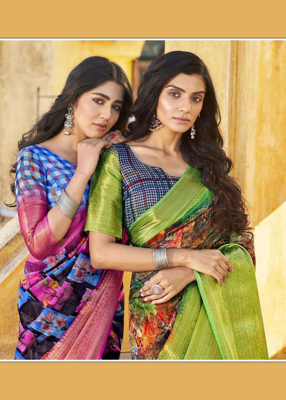 Shvetambar Creation Peacock Kuttu Pattu Part 2 Organza Saree With Kanchi Border
