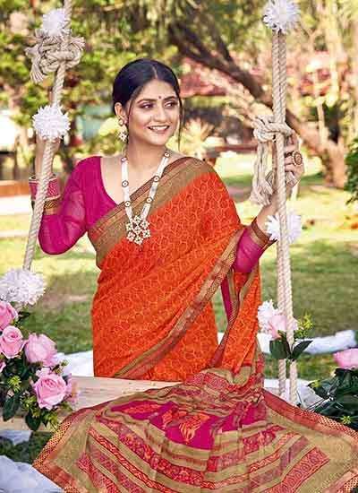 Aliza Vol 18 By Antra Chiffon Printed Casual Wear Saree