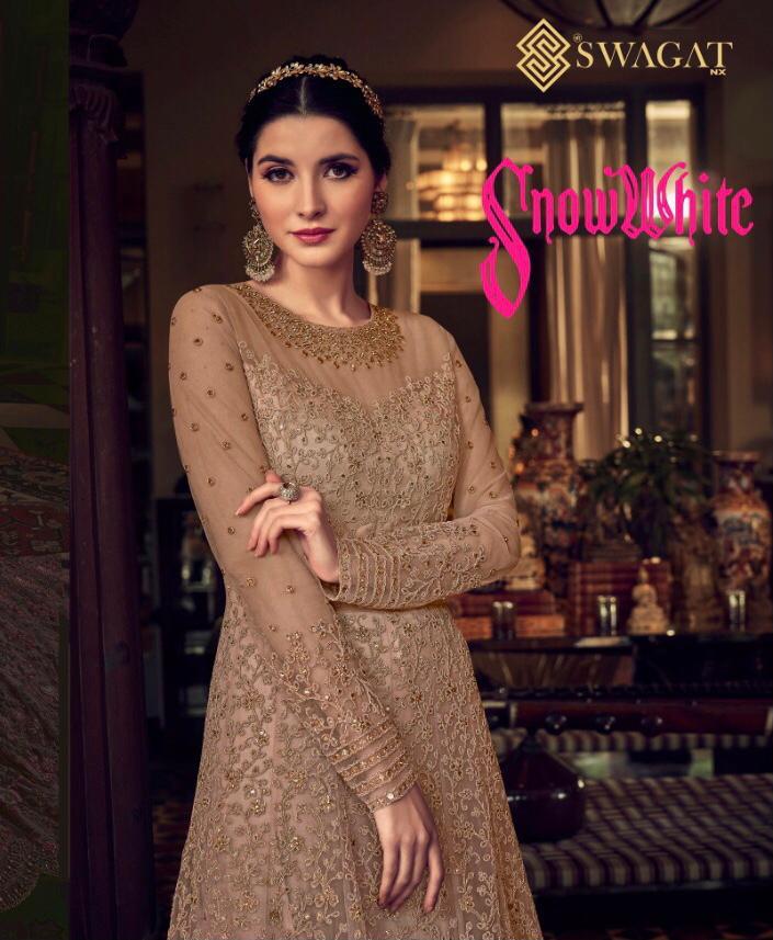 Swagat Snowwhite Designer Butterfly Net Suit