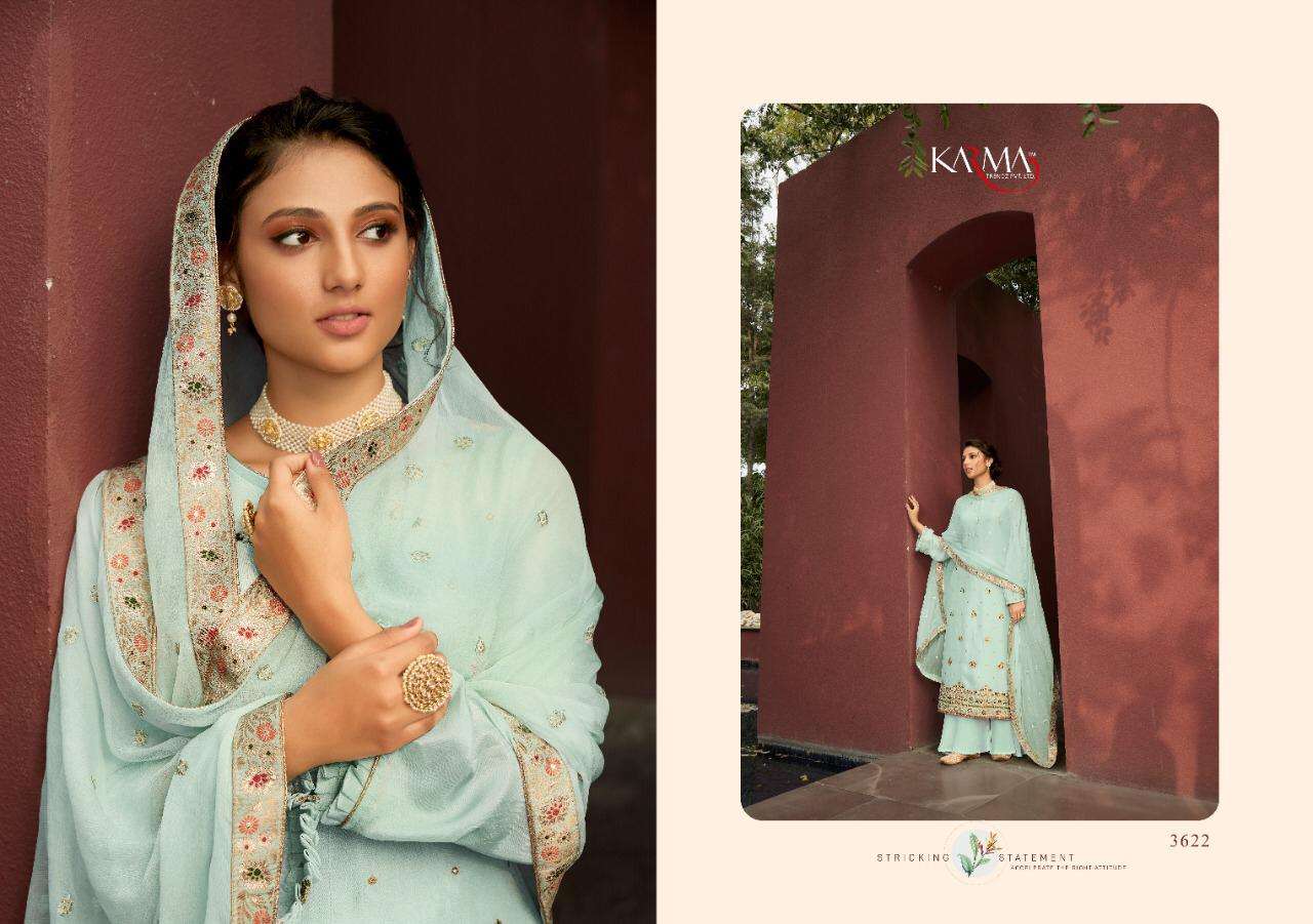 Noor Vol 2 By Karma Silk Jacquard Party Wear Suits Wholesaler