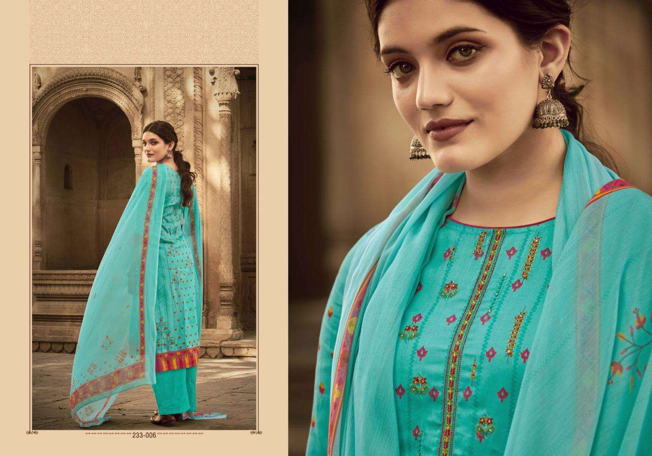 Sargam Shareen Series 233001-233008 Pure Jam Print With Work Dresses