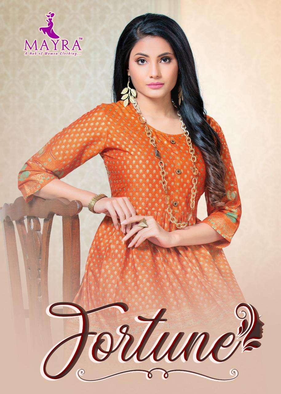Mayra Fortune Series 7101-7108 Heavy Rayon Two Tone Kurti