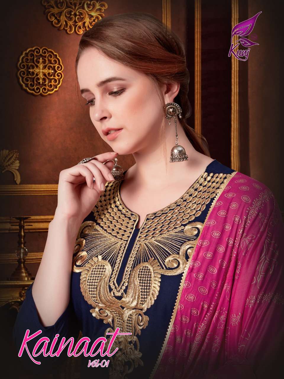 Kunj Kainaat Vol-1 Series 101-108 Heavy Rayon Readymade Suit