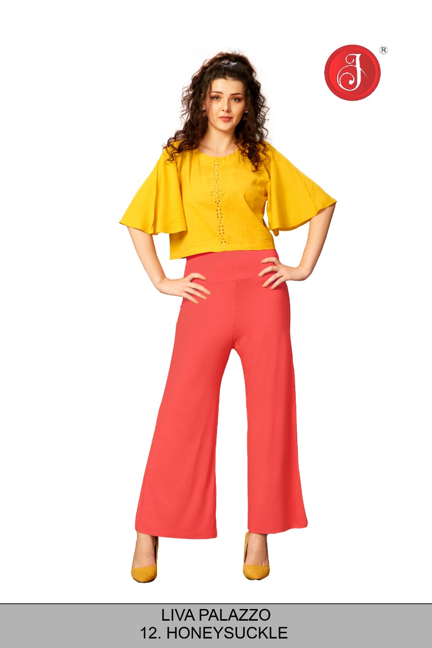 Je Premium Liva Viscose Plain High Waist Western Wear Plazzo