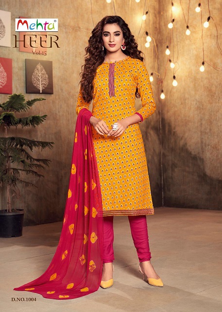 Mehta Heer Vol-15 Series 1001-1008 Cambric Cotton Suit