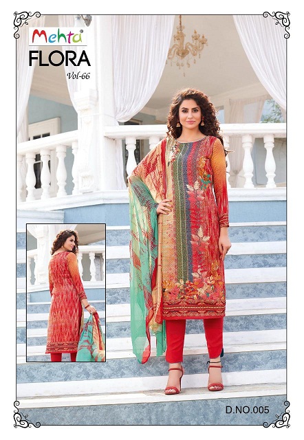 Mehta Flora Vol-66 Series 001-010 Pure Lawn Cotton Suit