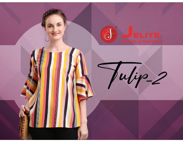 Je Tulip-2 Series 109-116 Polyster Printed Casual Wear Crape Top