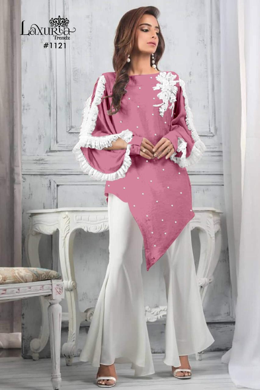 Laxuria Trendz Series 1121 Designer Heavy Faux Georgette Tunic