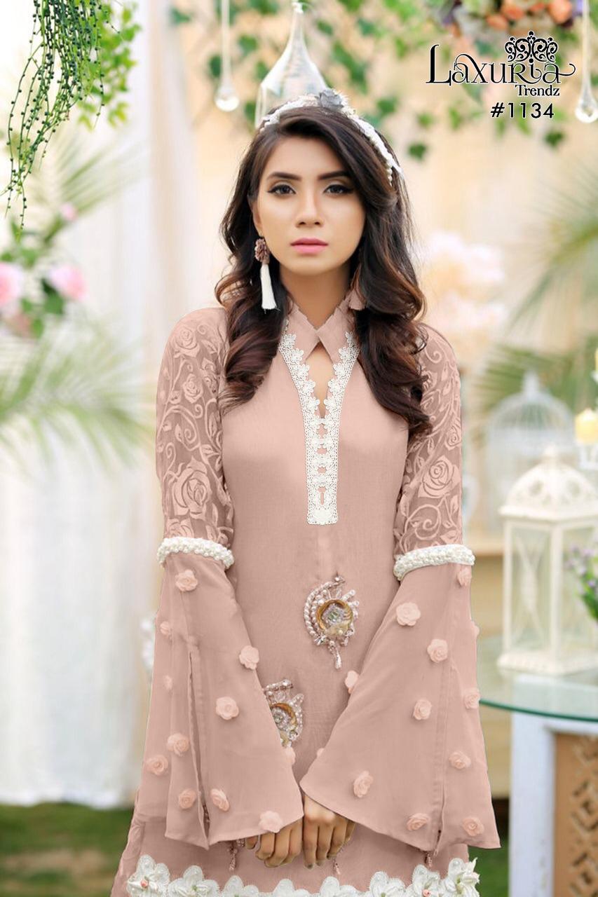 Laxuria Trendz Series 1134 Designer Heavy Faux Georgette Tunic