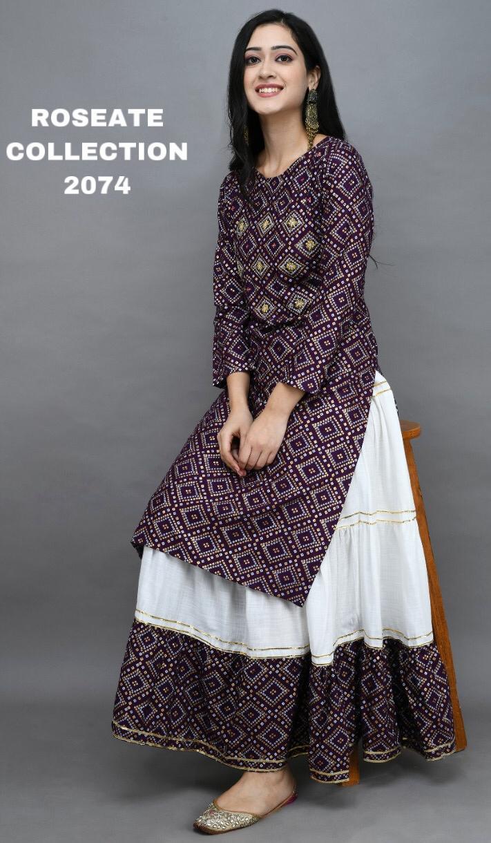 Bt-07 Designer Rayon Kurti With Plazzo