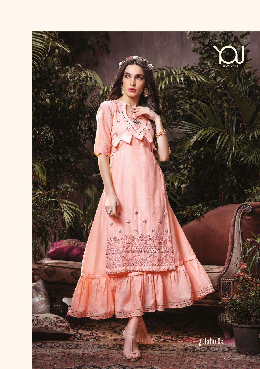 You Gulabo Series 01-08 Heavy Mall Fabric Pure Cotton Heavy Quality Kurti