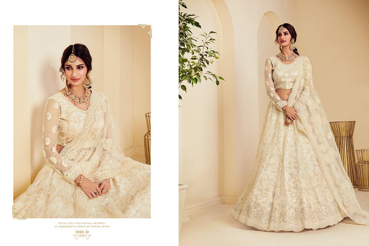 Alizeh Official The White Bride Designer Net With Silk Lehenga