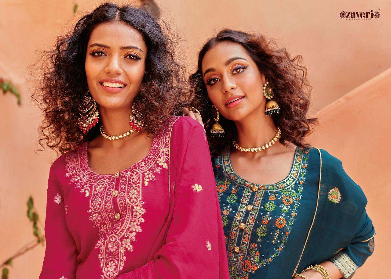 Zeenay By Zaveri Viscose Silk Khatli Hand Work Traditional Salwar Kameez