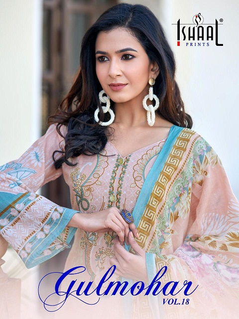 Ishaal Gulmohor Vol-18 Series 18001-18010 Pure Lawn Suit