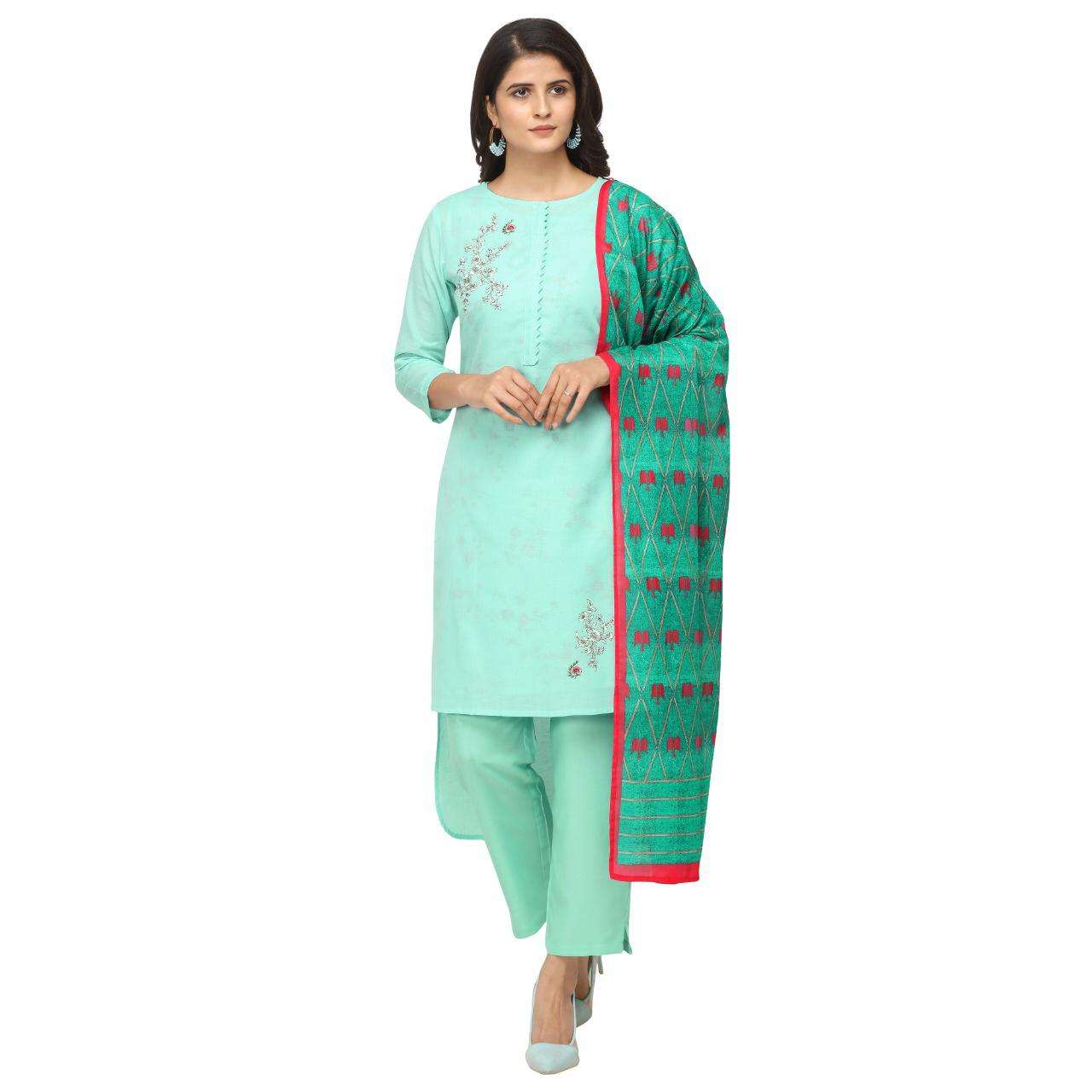 Jansi Saanjh Linen Ccotton Readymade Plazzo Style Suits