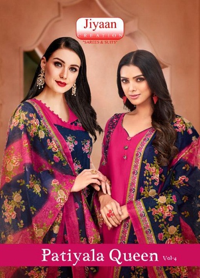 Jiyaan Patiyala Queen Vol-4 Series 4001-4010 Cotton Suit