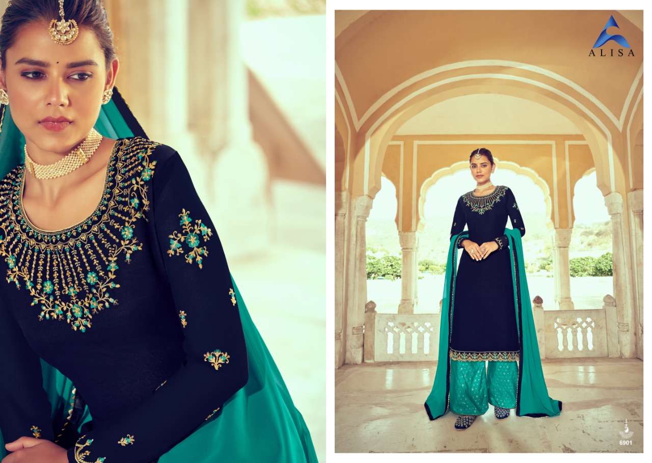 Alisa Kashi Series 6901-6904 Georgette Sarara Dresses Online Supplier