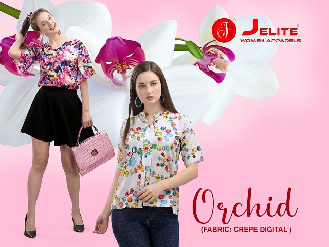 Je Orchid Series 501-508 Poly Crepe Digital Printed Top