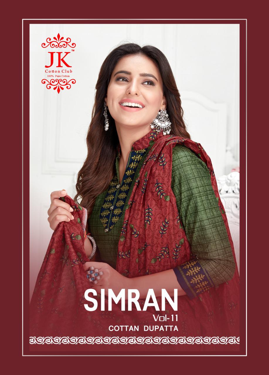 Jk Simrran Vol-11 Series 1101-1110 Pure Cotton Suit
