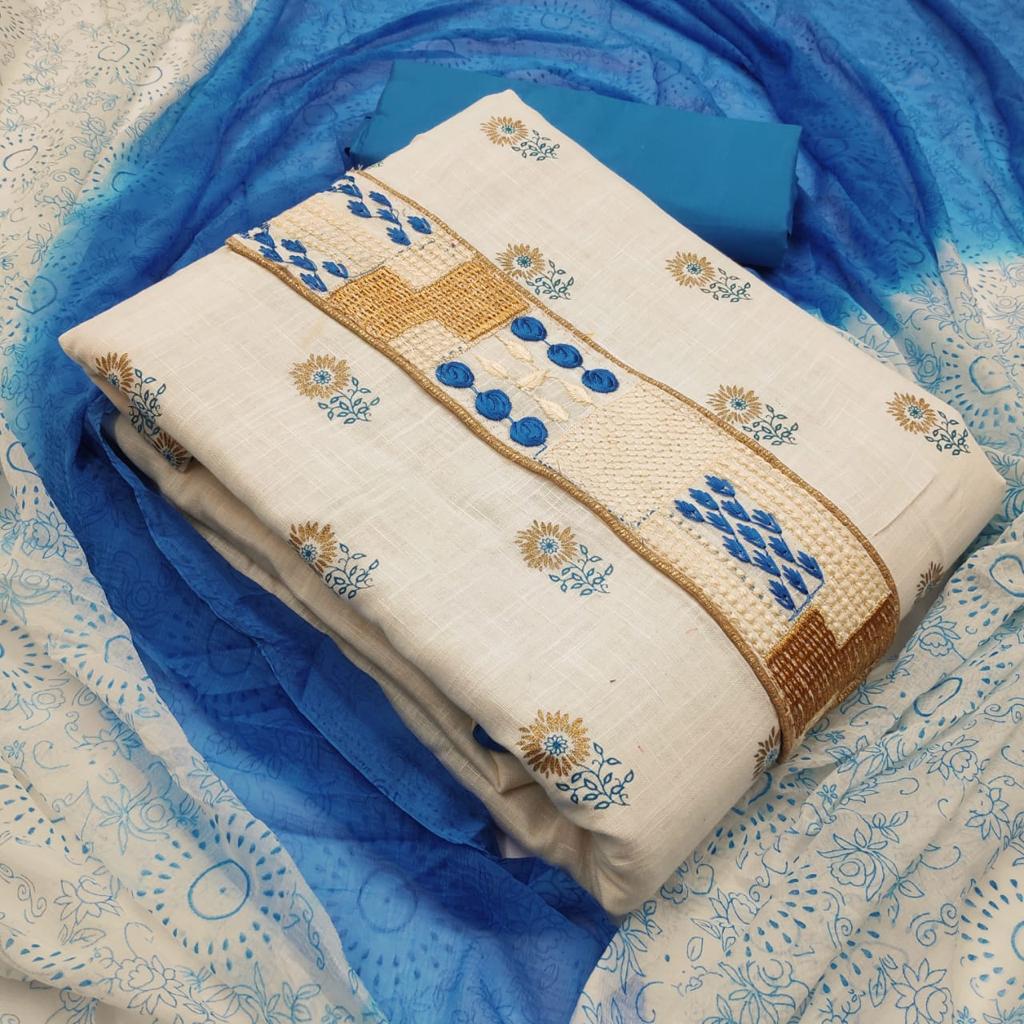 Bt-15 Designer Slub Cotton Suit